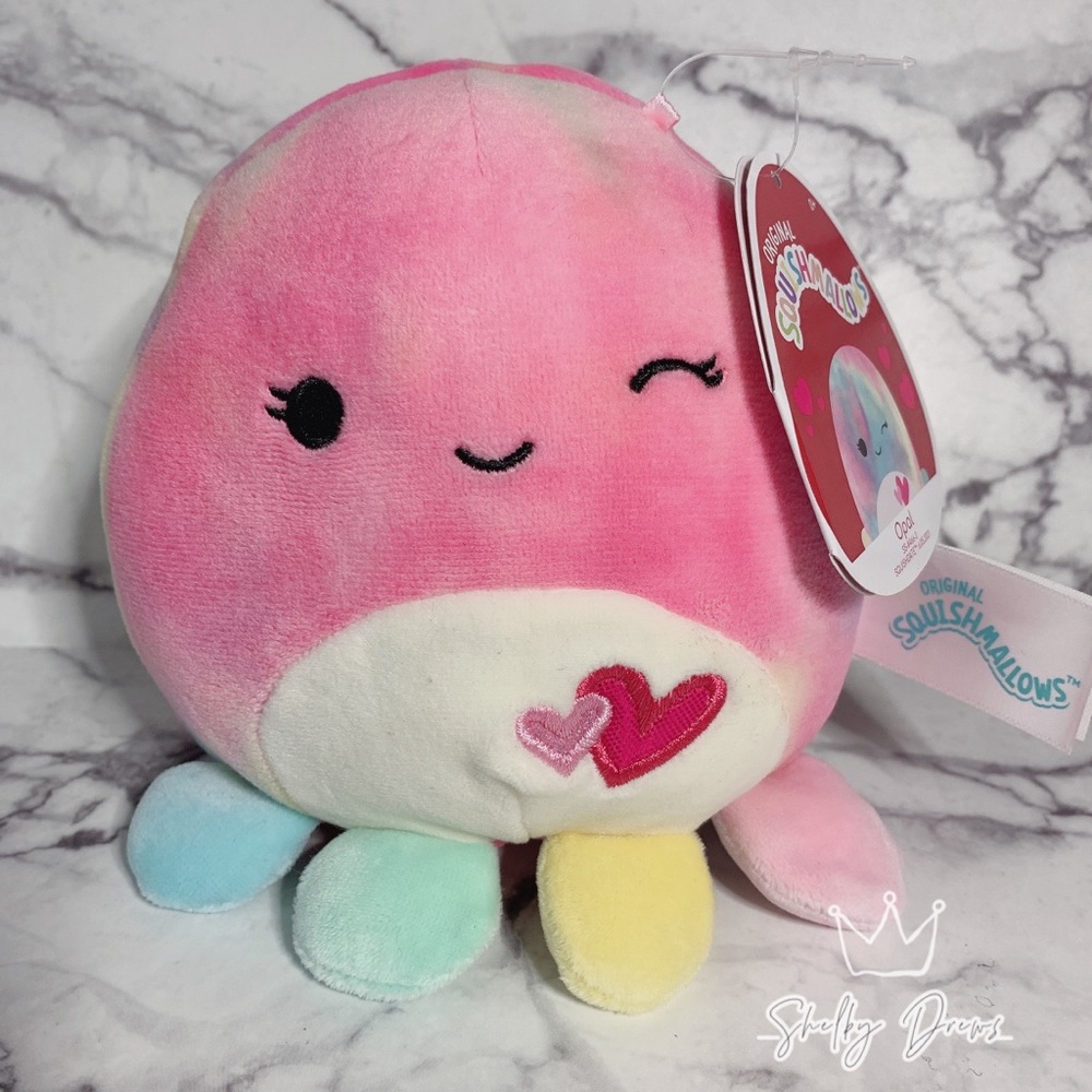 Squishmallows Opal the Octopus 5” Stuffed Plush with Hearts Limited Edition NWT